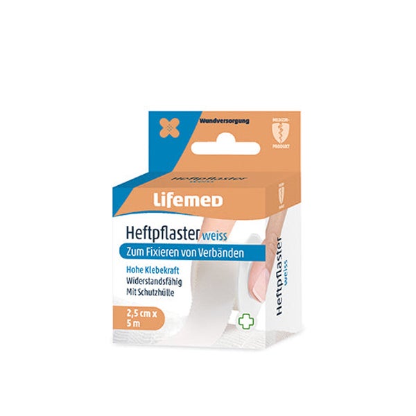 Lifemed Heftpflaster 5 m x 2,5 cm weiß "Classic", 1 Stück 1 St