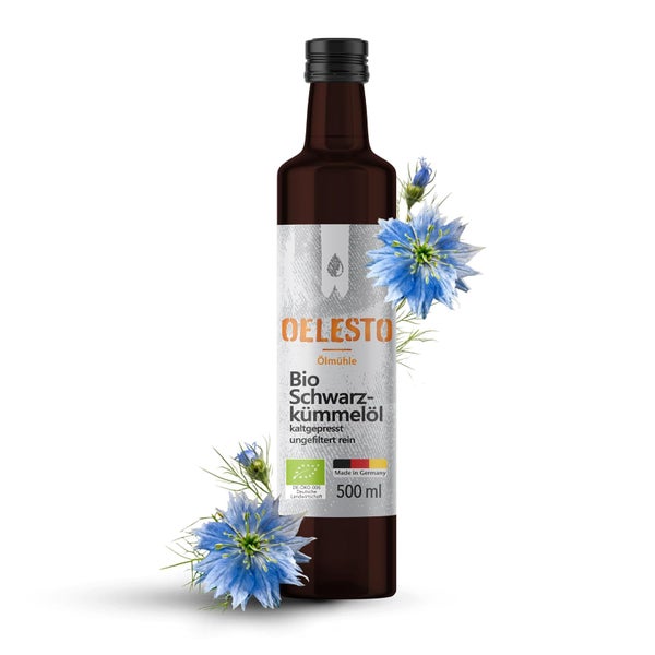 OELESTO Bio-Schwarzkümmelöl ungefiltert, kaltgepresst 500 ml