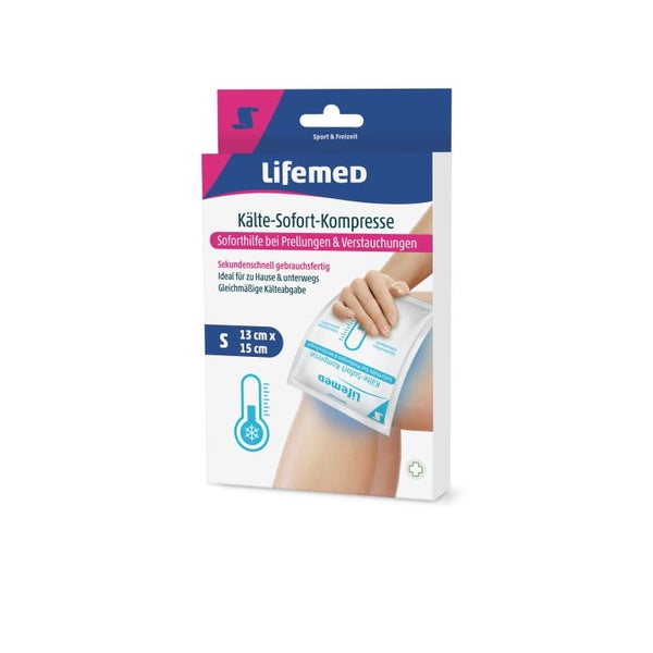 Lifemed Kälte Sofort Kompresse, schnelle Notfallhilfe - 15 cm x 13 cm – 1 Packung = 6 Boxen, Gelfarbe: weiß 6 St