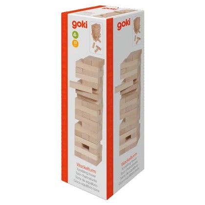 Torre Tambaleante De Madera Natural Small Foot 8004 – Juego De Destreza Y Paciencia Para Niños Desde 4 Años, Hecho En Alemania