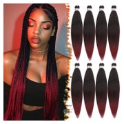 Haarverlängerungen Braids T1B 900# Schwarz Ombre Burgunder 6 1 St