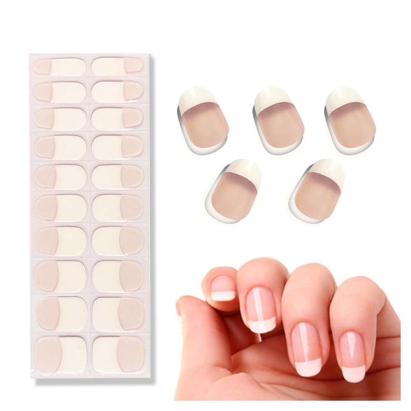 Gel-Nagelstreifen halbgehärtet French 20 Stück UV 1 St