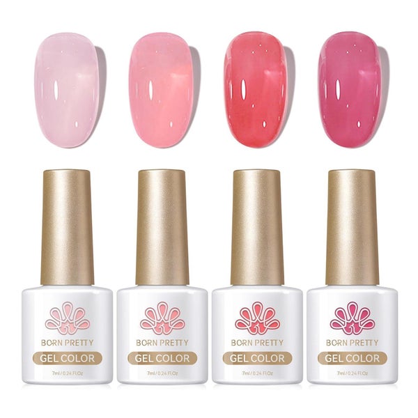 Nagellack UV Gel Milchig Nude Rosa Maniküre 4er Rosy Aura Mi 1 St