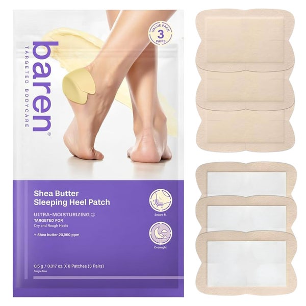BAREN Shea Butter Schlaf-Fersenpflaster 6er-Pack 6 St