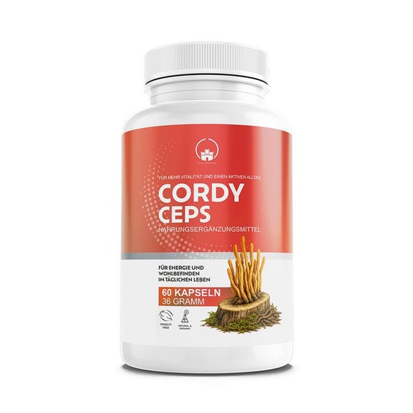 Saint Nutrition® Cordyceps Sinensis Kapseln 1000mg | Energie und Wohlbefinden | hochdosiert & vegan 36 g