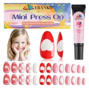 Nägel Aufdrücken 26 künstliche kurze Kit Kinder Mädchen Rosa 1 St