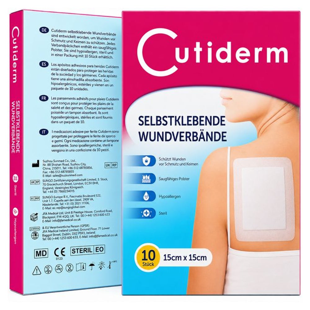 Cutiderm Wundverband Selbstklebend 15 x 15 cm 10 St