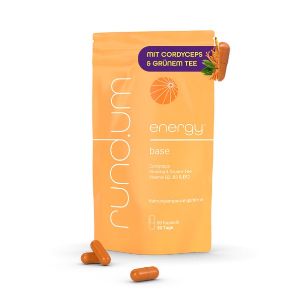 rund.um base energy | Cordyceps & Grüner Tee | 60 Kapseln 23 g