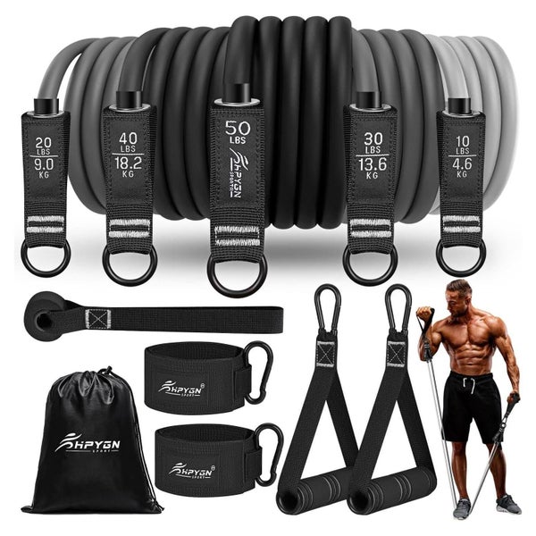 Fitnessbänder Set 150lbs 200lbs 250lbs Resistance Bands 5 St 1 St