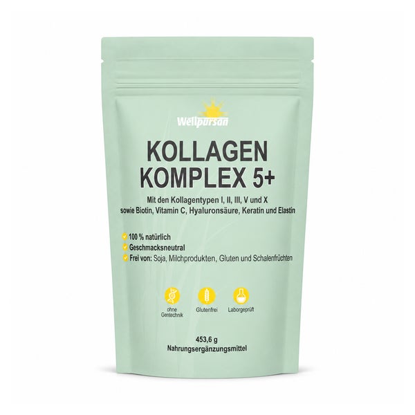 Wellpursan Kollagen-Komplex 5+ mit Typ I, II, III, V & X 450 g