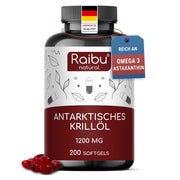 Krillöl Kapseln 1.200 mg, Reich an Omega-3, -6, -9,- RAIBU 200 St