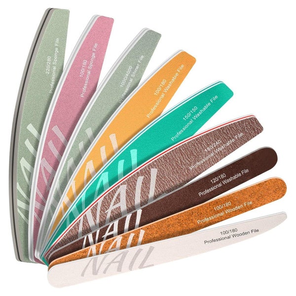 Nagelfeile Set 9-teilig Profi für Gelnägel Acrylnägel Naturn 1 St
