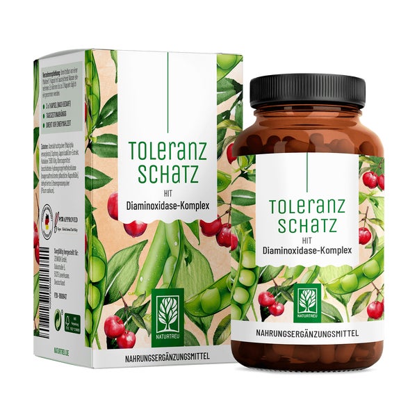 Diaminoxidase-Komplex für Histaminintoleranz mit Quercetin und Vitamin C - HIT DAO Komplex - TOLERANZSCHATZ - 60 vegane Kapseln - NATURTREU® 60 St