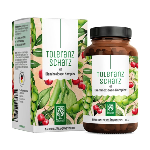 Diaminoxidase-Komplex für Histaminintoleranz mit Quercetin und Vitamin C - HIT DAO Komplex - TOLERANZSCHATZ - 60 vegane Kapseln - NATURTREU® 60 St