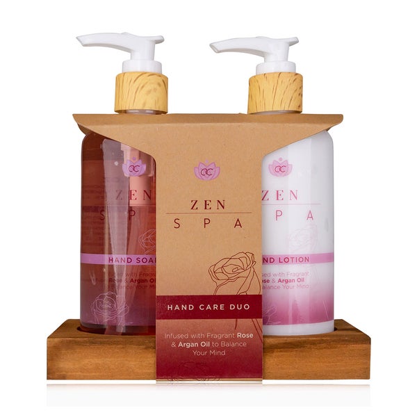 Accentra Handpflegeset ZEN SPA  – Rose & Argan mit Seifenablage 520 ml