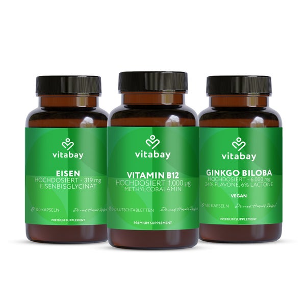 Vitabay: Mentale Routine Komplex - Eisen, Vitamin B12, Gingko Biloba 1 Set