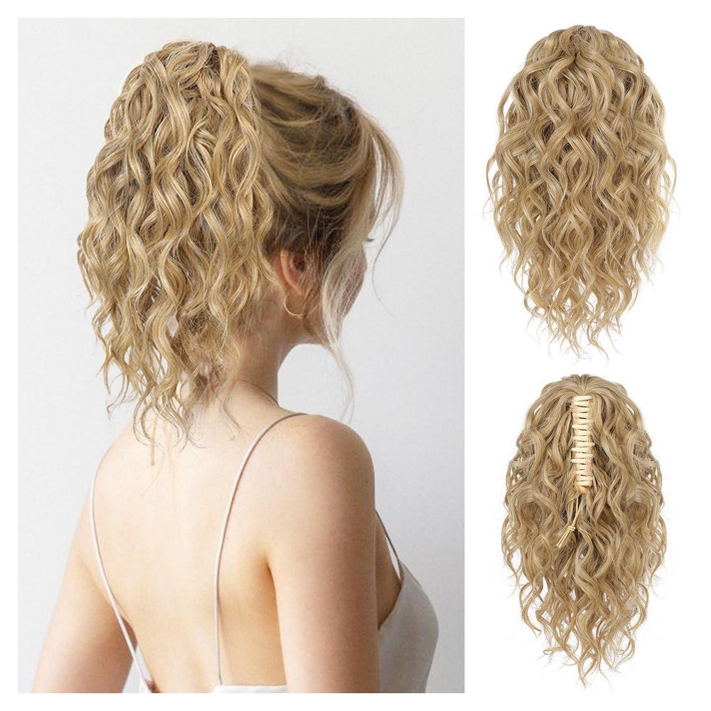 Pferdeschwanz Haarverlängerung gewellt 31 CM Goldblond mit H 1 St