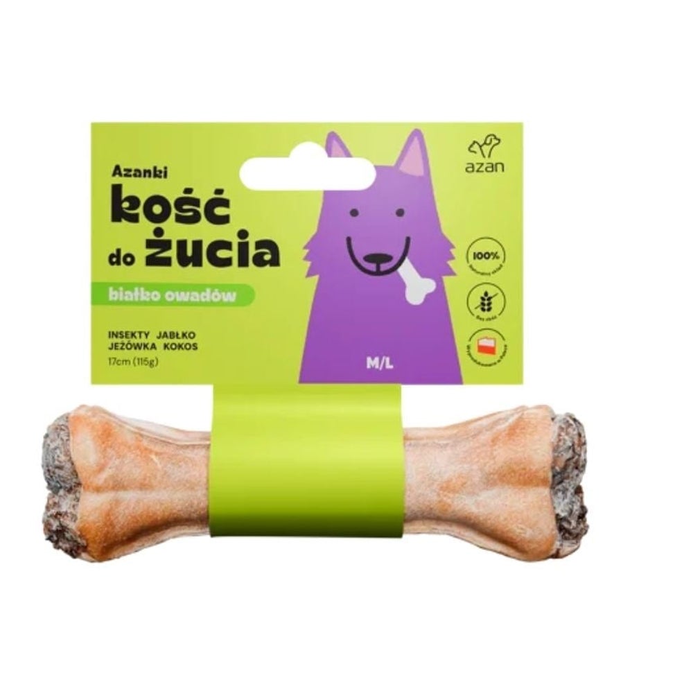 AZANKI Hundeknochen mit Insekten und Kokosnuss M/L 17cm 0,115 kg