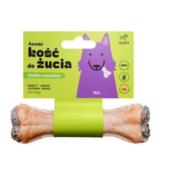 AZANKI Hundeknochen mit Insekten und Kokosnuss M/L 17cm 0,115 kg