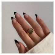 Fingernägel Press On Gel French Tip 30er Kurz Mandel Schwarz 1 St