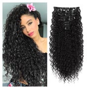 Haarverlängerungen Clip in Locken 9PCS 22 Inch Schwarz 56 CM 1 St