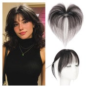 Pony Clip in Haarteil Echthaar Remy Damen 9g Wispy Bangs #1B 1 St