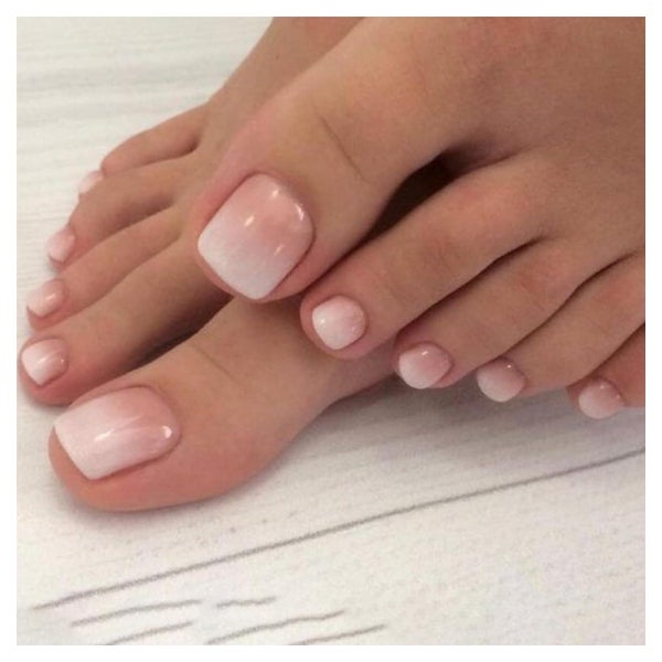 Fußnägel 24 Gradient Weiß Rosa Acryl Klebe gradation 1 ml 1e 1 St