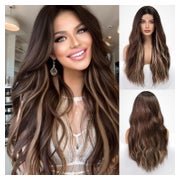 Perücke Lace Front Synthetik Braun gemischt mit Blond Fronts 1 St