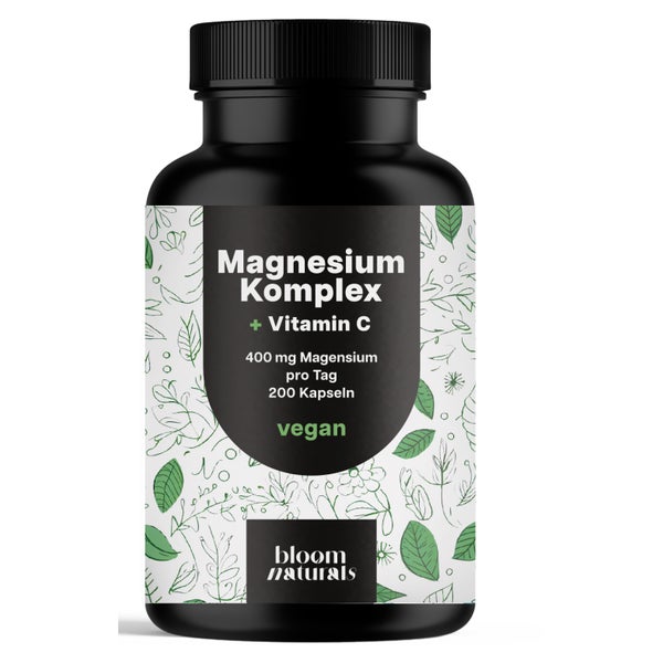 Magnesium Komplex - 200 Kapseln - Bloom Naturals 200 St