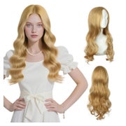 Perücke Damen synthetisch lang lockig Haarnetz 2PC 66cm Hell 1 St