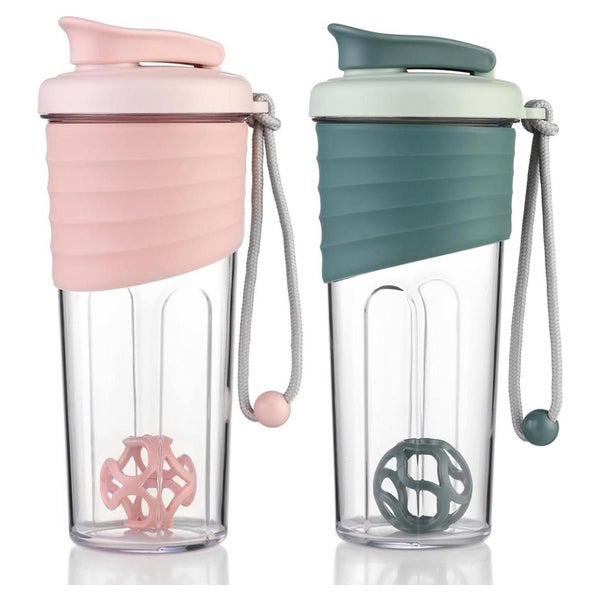 2er Set BPA-freie Protein Shaker 700ml mit TRITAN Rührball, 1 St