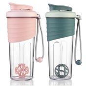 2er Set BPA-freie Protein Shaker 700ml mit TRITAN Rührball, 1 St