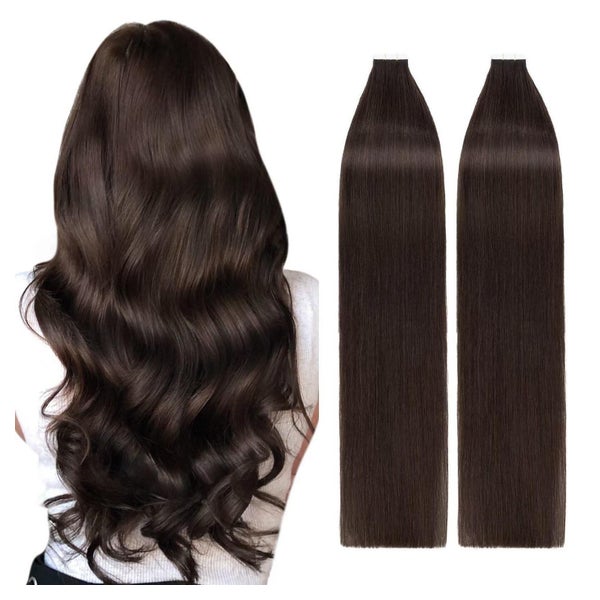 Tape Extensions Echthaar Remy Braun 40 Stück 100g 60 cm Dunk 1 St