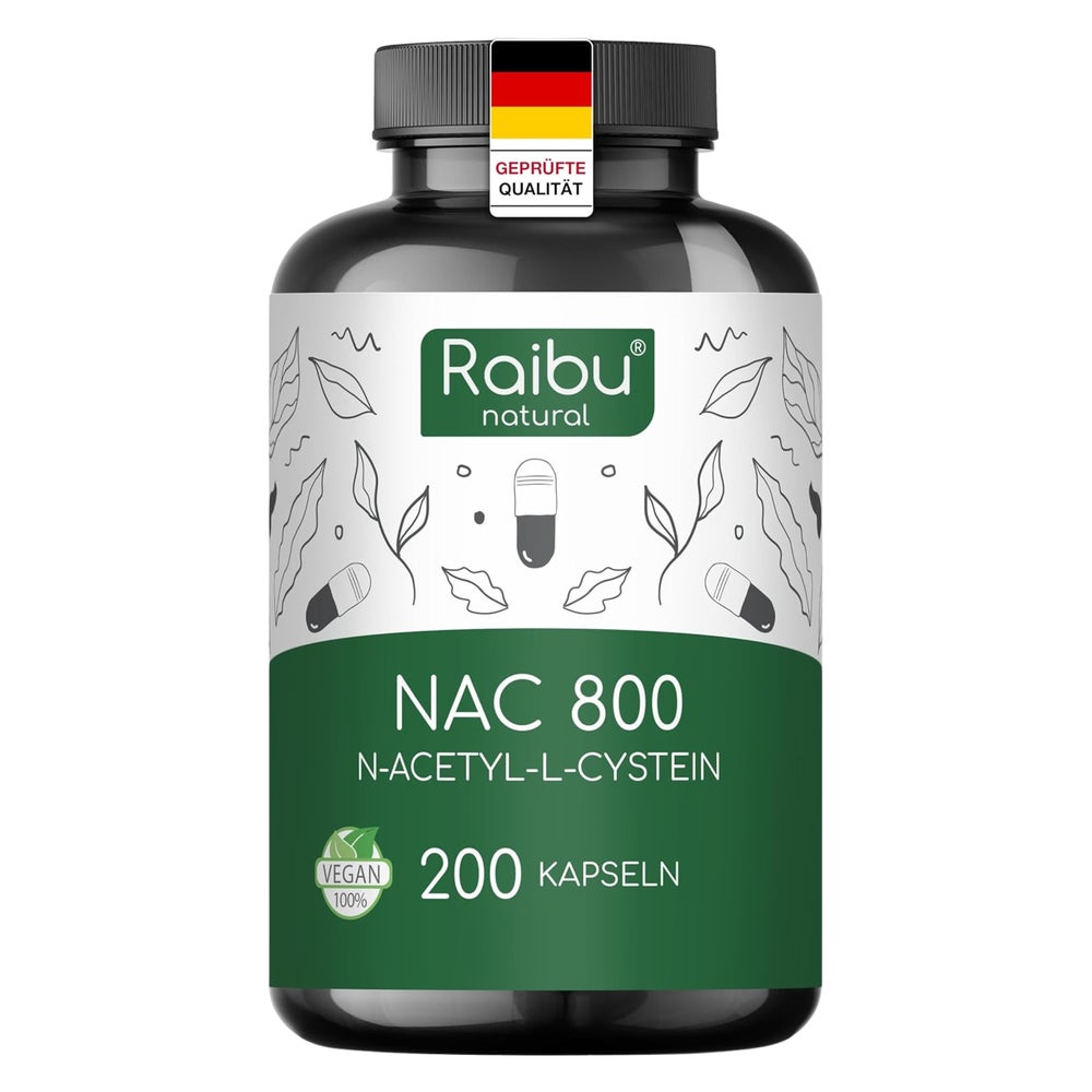 NAC Kapseln 800 mg pro Kapsel Hochdosiert - RAIBU 200 St