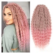 YEESHEDO 3 Packungen 22 Zoll Rosa Häkelzöpfe Haar, Ocean Wave Crochet Hair Curly