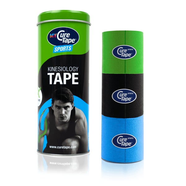 MyCureTape® Sports Lime, Schwarz & Blau – 3 Rollen 3 St