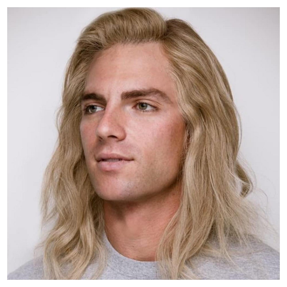 Perücke lang blond Mittelscheitel hitzebeständig Männer 1 St