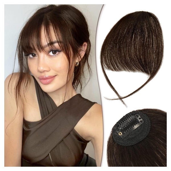 Clip in Pony Echthaar Remy Fringe 5.5g (Packung mit 1) Dunke 1 St