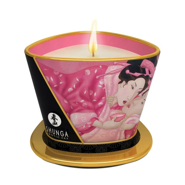 Shunga Erotic Art - "Mini Caress " Rosen-Massagekerze 170 ml