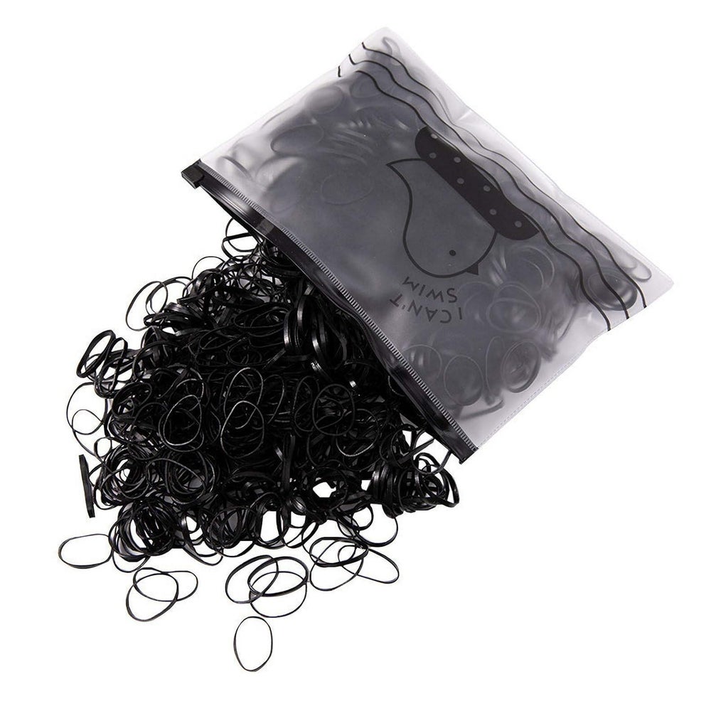 1000 Mini Schwarz Haargummis Elastische Bänder 1mm für Fraue 1 St
