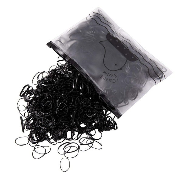 1000 Mini Schwarz Haargummis Elastische Bänder 1mm für Fraue 1 St