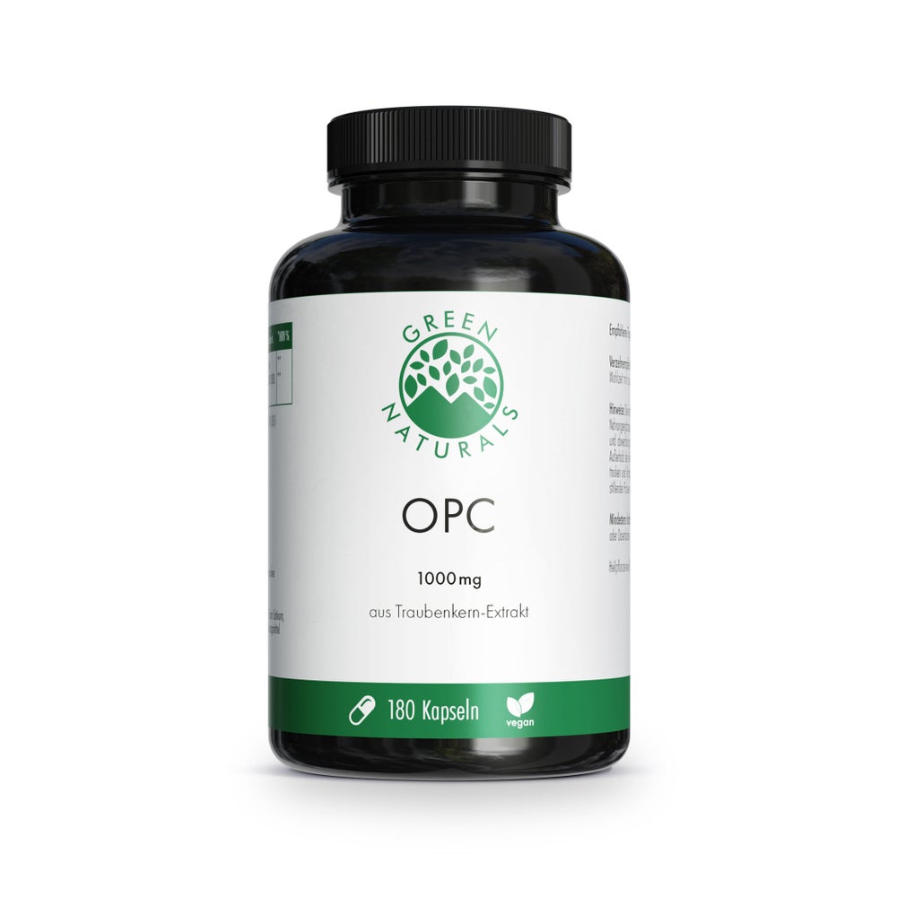 GREEN NATURALS OPC 1000 mg aus Traubenkern-Extrakt 180 St
