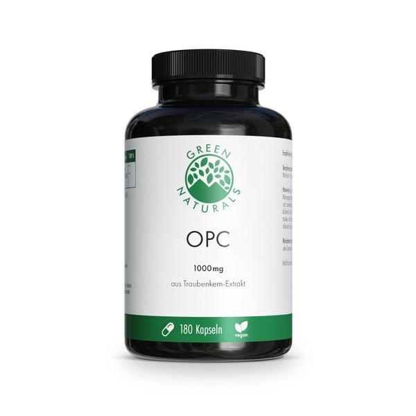 GREEN NATURALS OPC 1000 mg aus Traubenkern-Extrakt 180 St