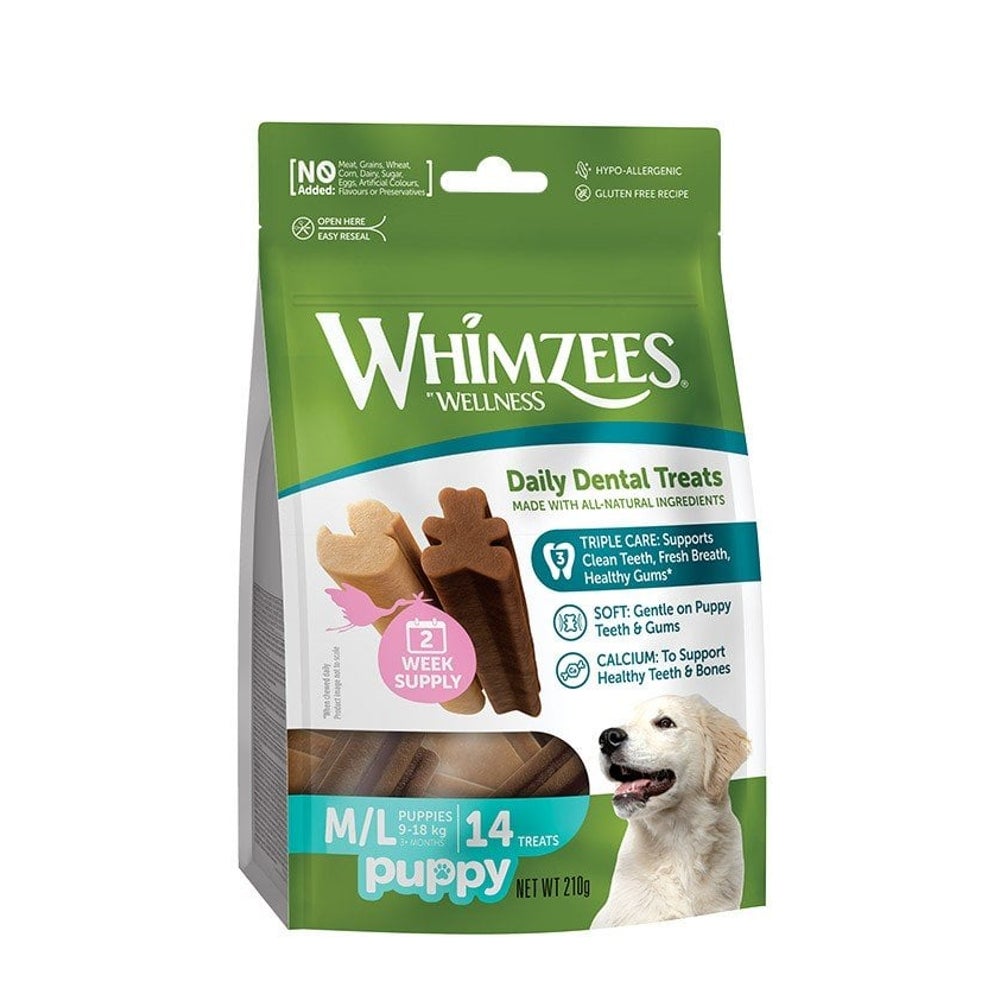 WHIMZEES Puppy M/L Dentalkauartikel für Welpen 14 Stück 0,21 kg
