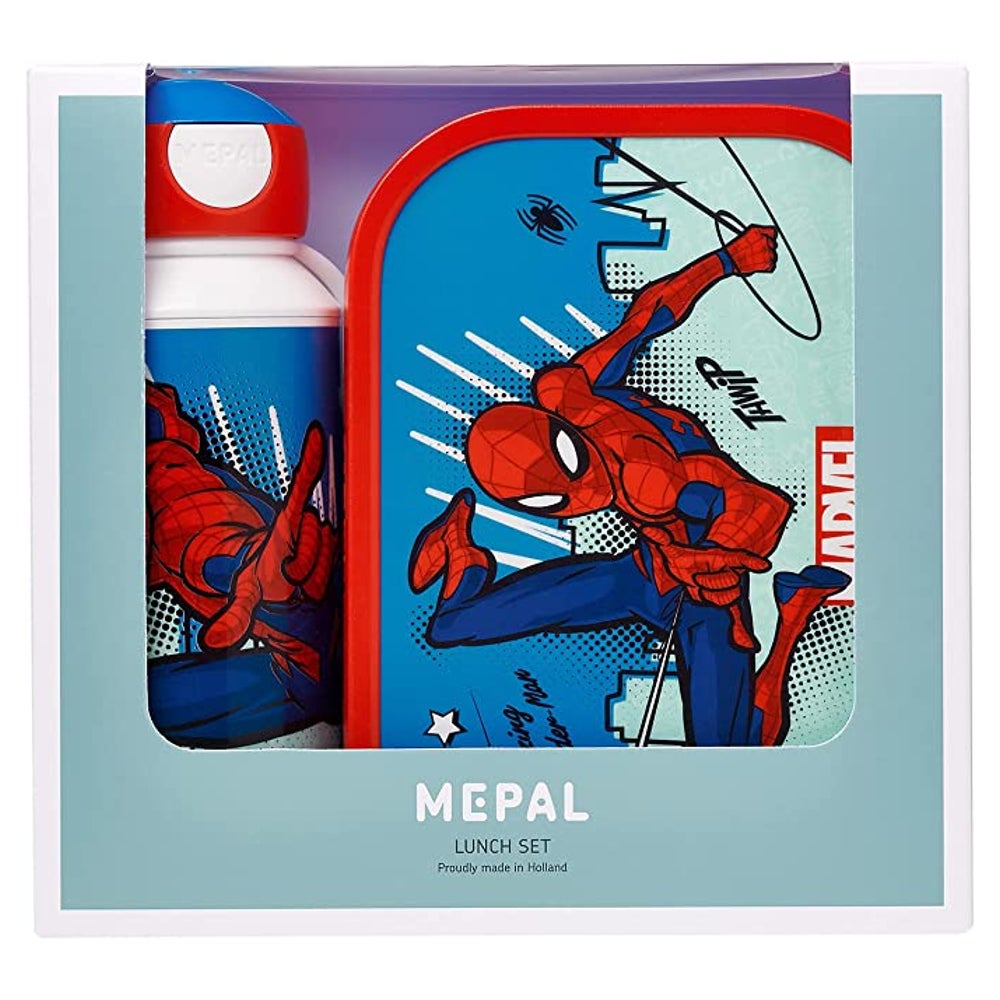 Mepal Pausenset Campus-Spiderman  Trinkflasche und Brotdose mit Bento-Einsatz