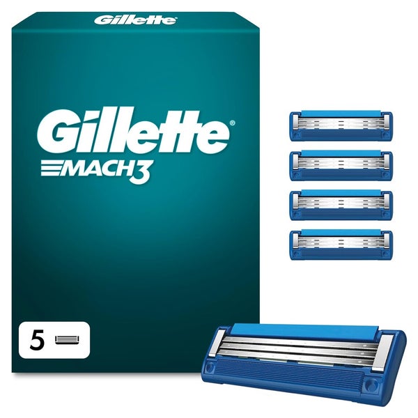 Gillette Mach 3 Turbo Klingen Herren, 5 Original Rasierklingen Ersatzklingen 1 St