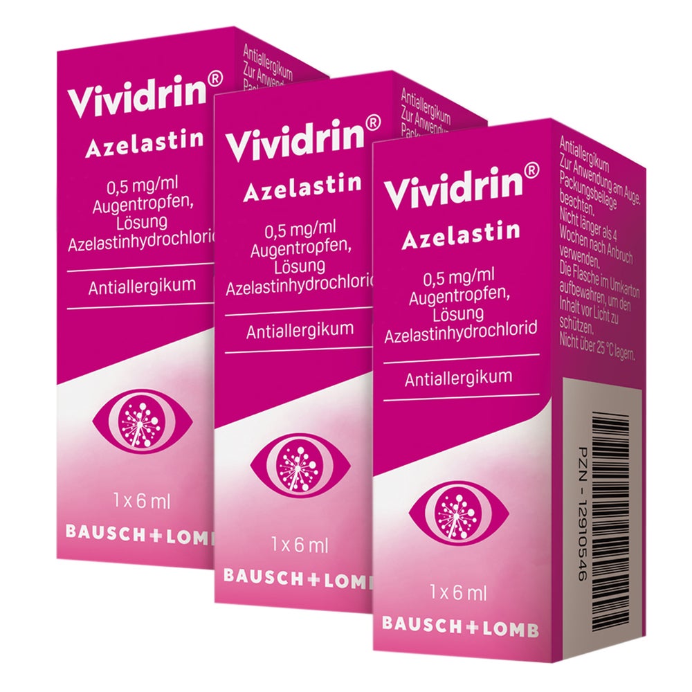 Vividrin Azelastin Augentropfen Dreierp 3X6 ml
