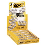 BIC Rasierklingen, 100 Stück, Chrome Platinum, für jeden Rasierhobel, Doppelkanten-Klingen, rostfrei 100 St