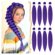 Haarverlängerung PreStretched Crochet Zöpfe 8er Pack Lila 66 1 St