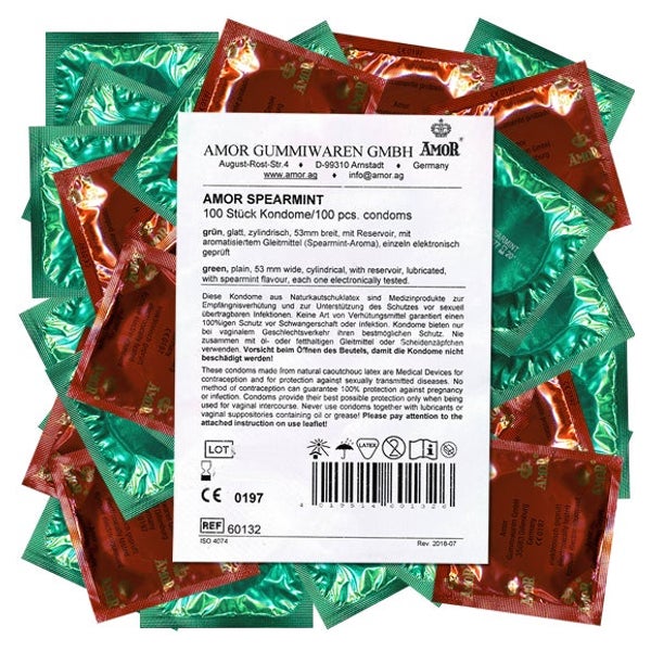 Spearmint Kondome 100er – grün & Pfefferminz-Aroma (100 Kondome) 100 St